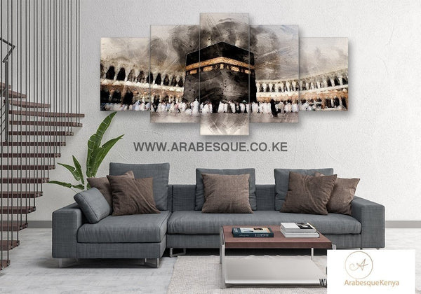The Great Mosque Of Mecca Al Masjid Al Aram Digital Painting - Arabesque
