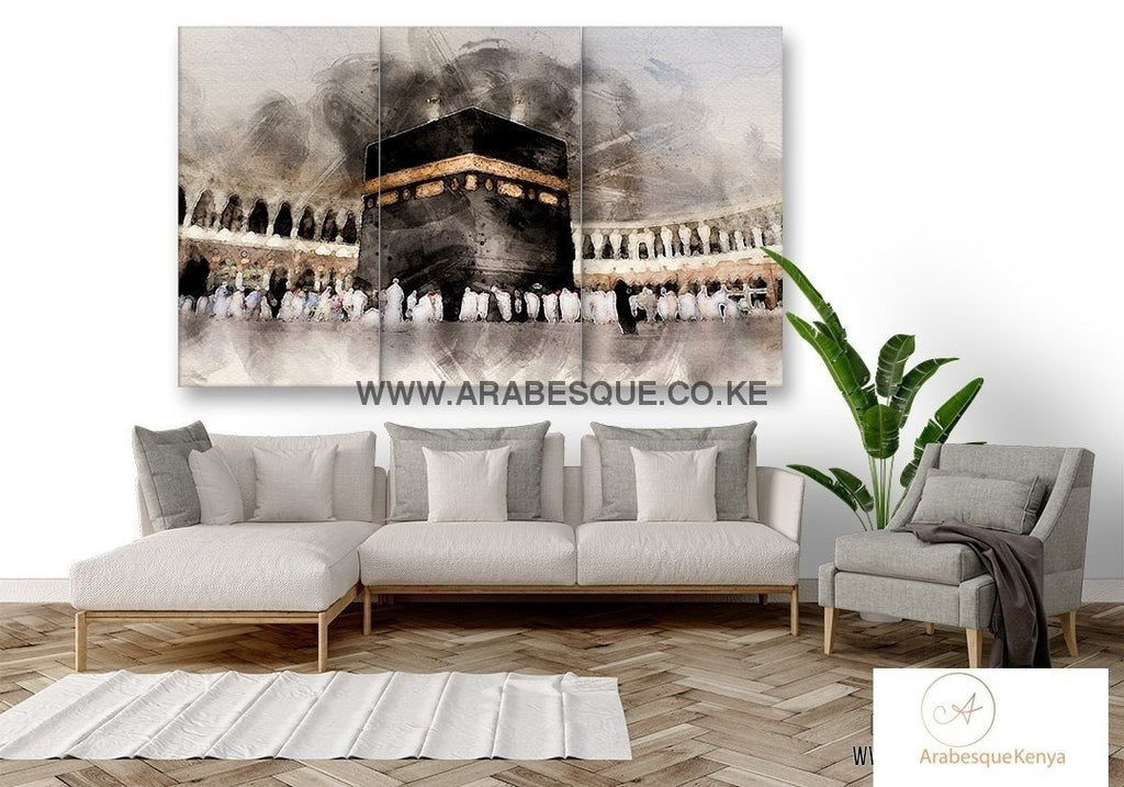 The Great Mosque Of Mecca Al Masjid Al Aram Digital Painting - Arabesque