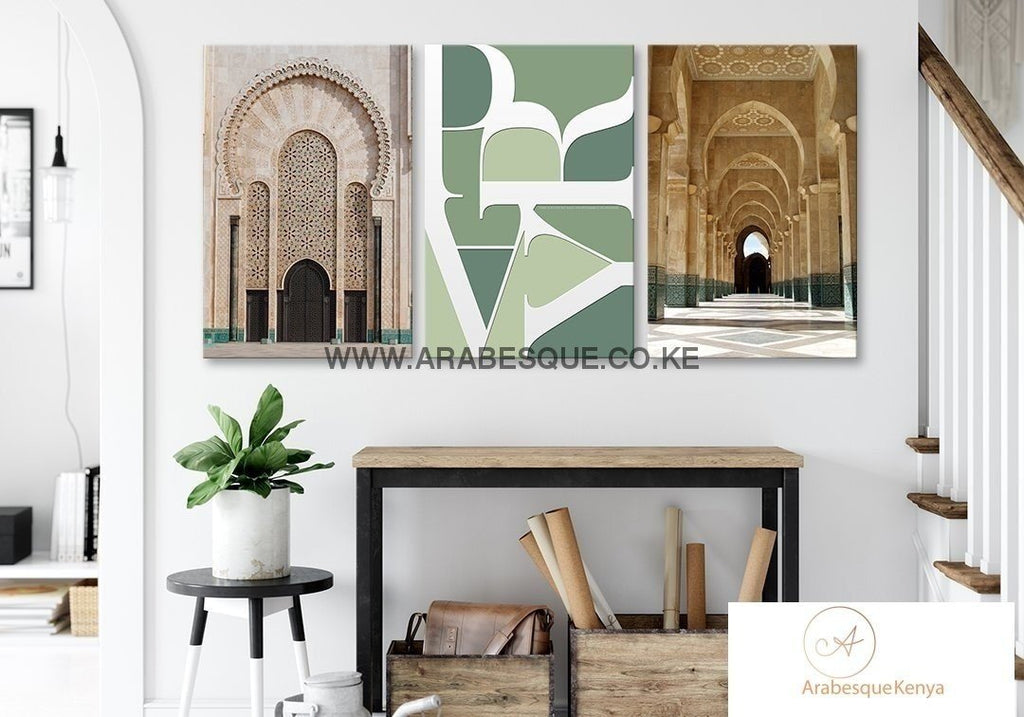 Pray Series Set Hassan Ii Mosque Canvas Set - Arabesque