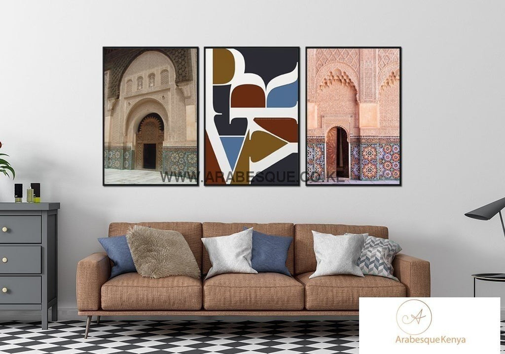 Pray Series Set Hassan Ii Mosque Ver 2 Canvas Set - Arabesque